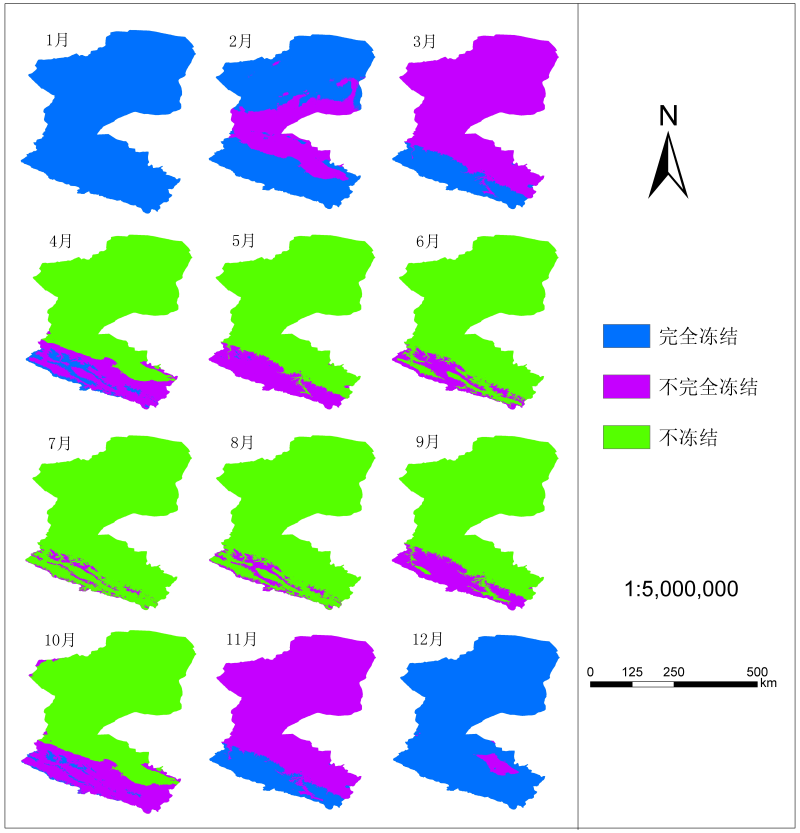 黑河流域季节冻土分布数据集(2000-2009)